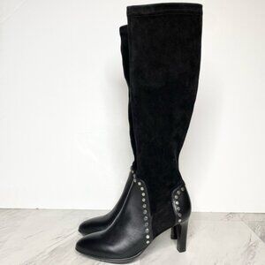 Aquatalia Rolla Black Suede Tall Boot 8 1/2